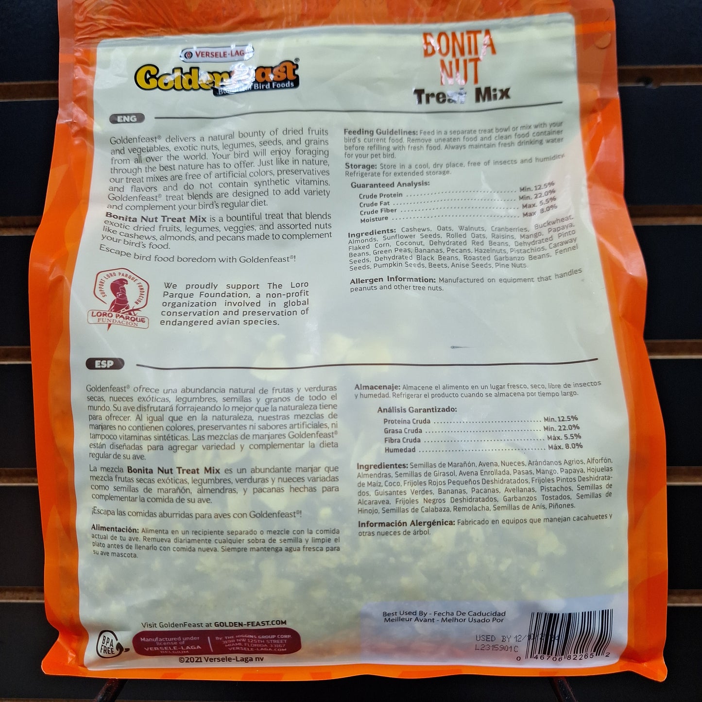 Goldenfeast Bonita Nut. Parrot & Macaw blend