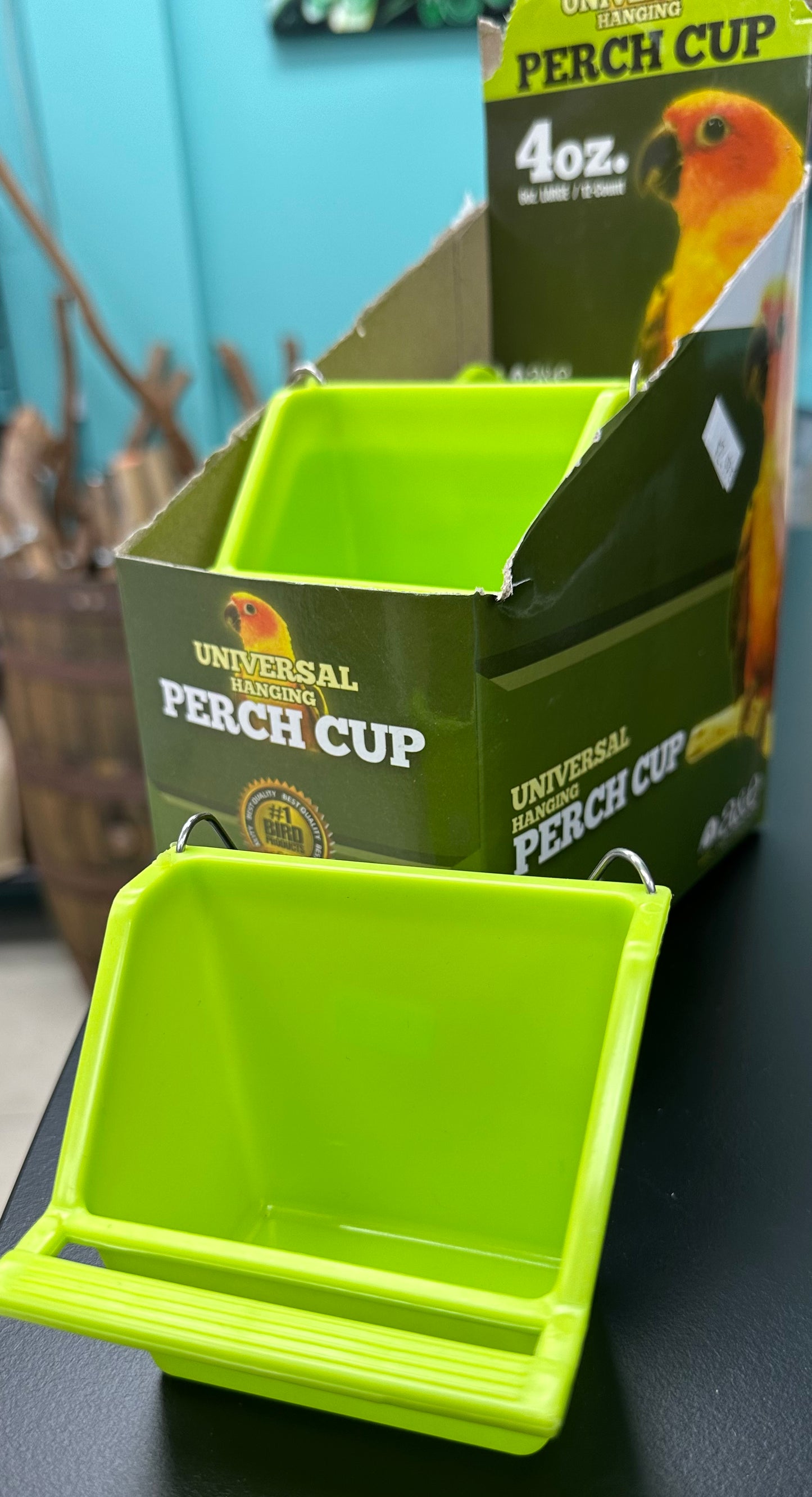 Seed cup with perch and hooks 2oz 4oz 6oz