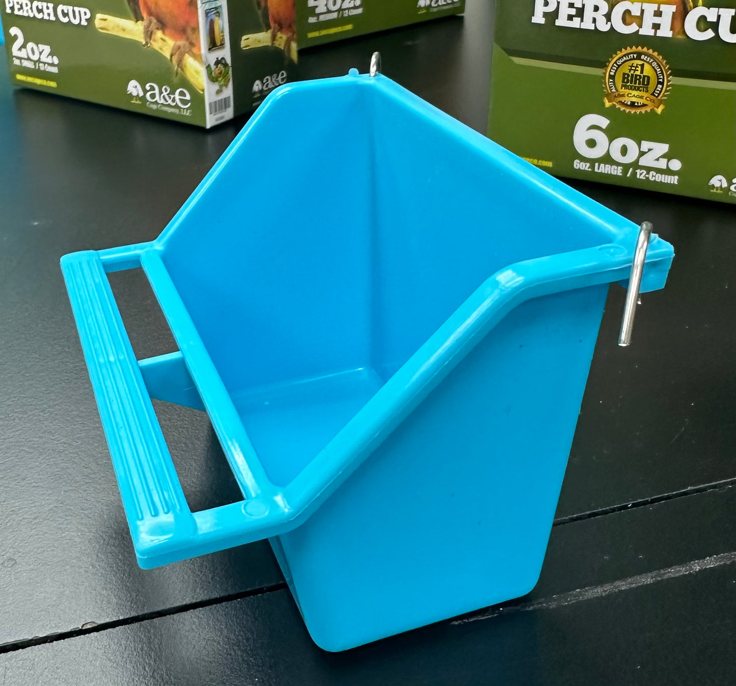 Seed cup with perch and hooks 2oz 4oz 6oz