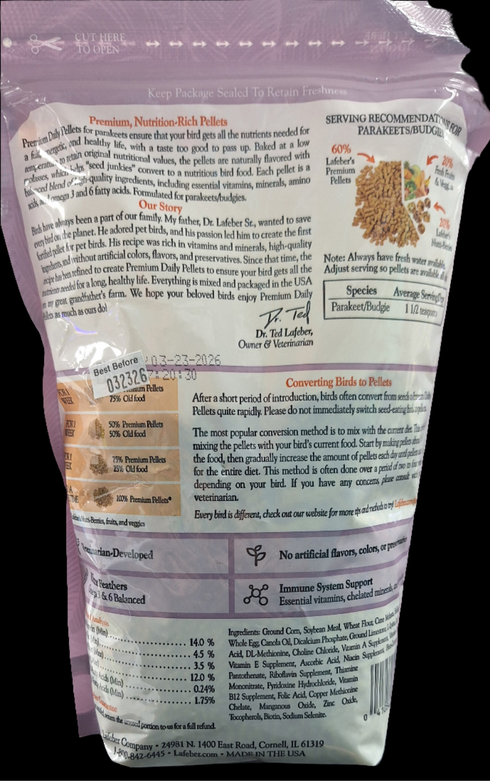 Lafeber's Parakeet Premium Daily Pellets