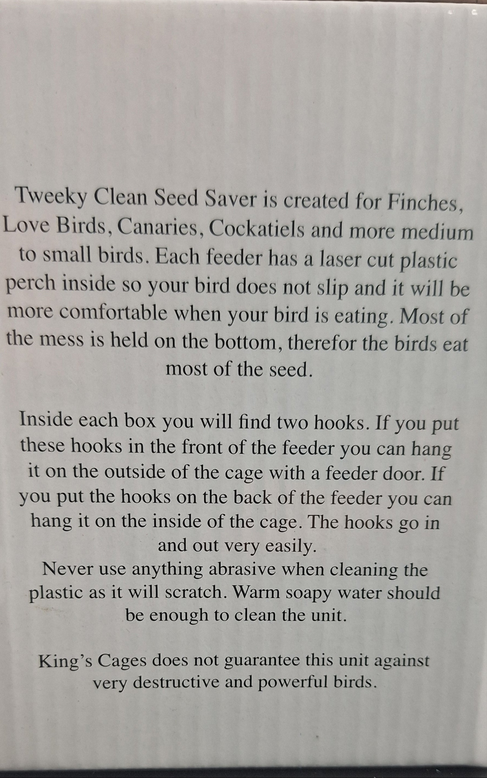 Tweeky Clean Bird feeder smallLess mess bird feed holder
