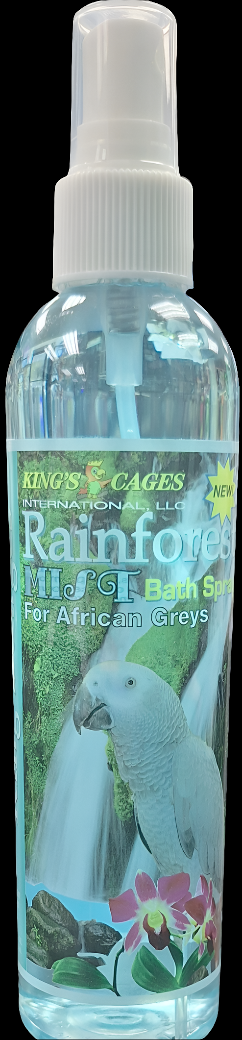 Rainforest Mist Bath Spray for African Grey's with Aloe 8 fl oz Baby Powder Scent