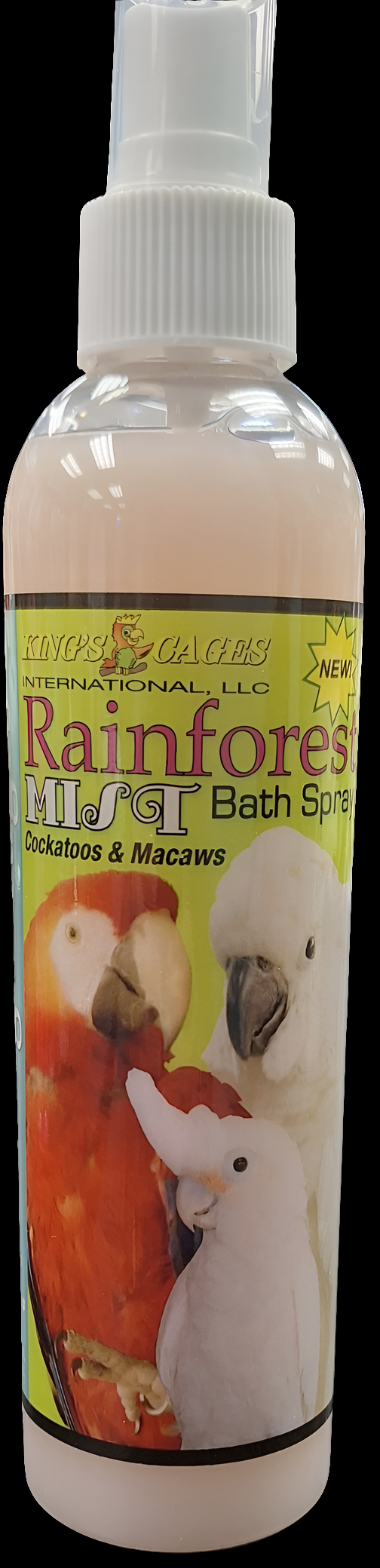 Rainforest Mist Bath Spray for Cockatoos & Macaws with Aloe 8 fl oz Fresh Vanilla Scent