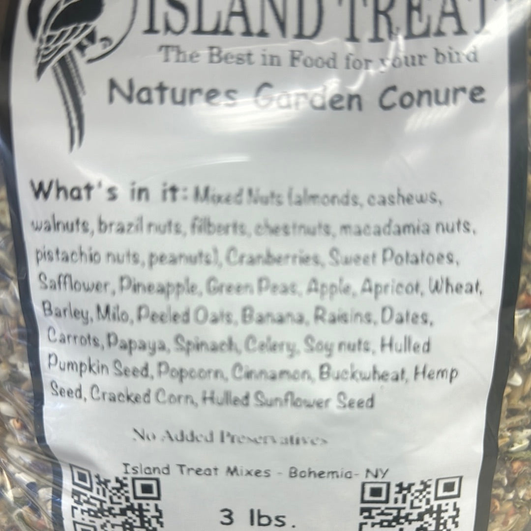 ISLAND TREATS NATURES GARDEN CONURE 3lbs