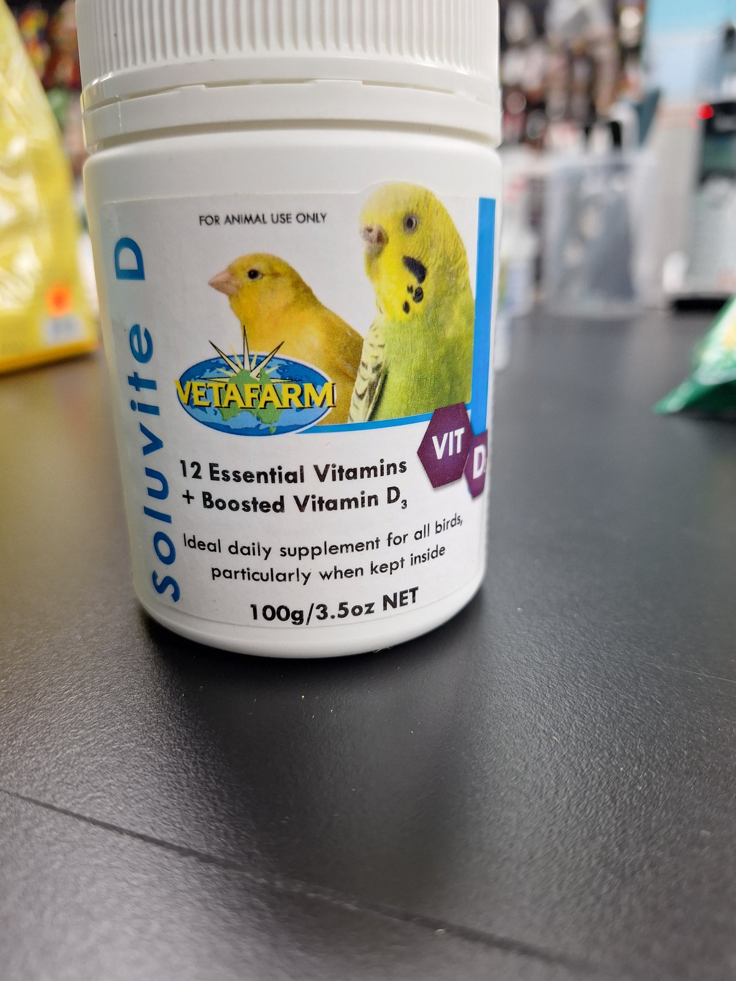 Vetafarm Soluvite D 12 essential vitamins + boosted vitamin D  100g/3.5oz