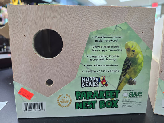 Parakeet nest box