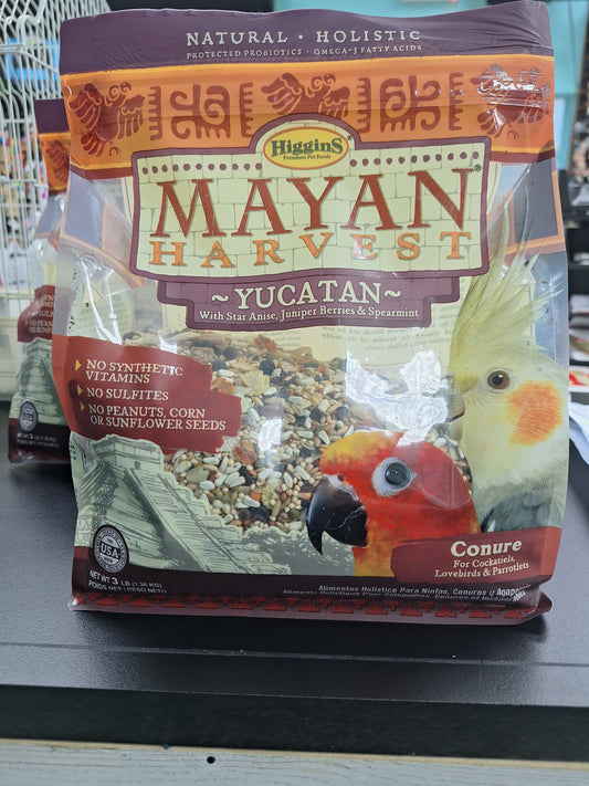 Higgins Mayan Harvest Yucatan 3lb Conure, cockatiels